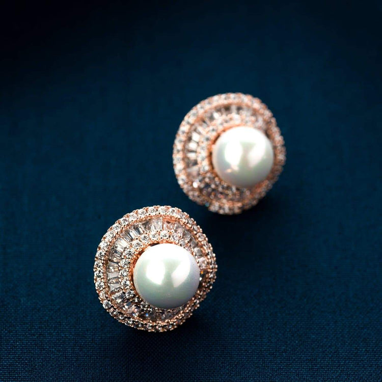 Kundan Earrings | Pearl Earrings – Peach Tassels